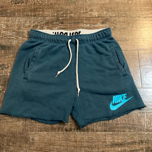 Nike Blue Sweat Shorts, Cut Off, Vintage. Perfect condition. Drawstring. XS - Picture 2 of 5